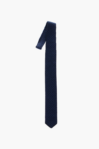 chevron patterned silk and cashmere tie