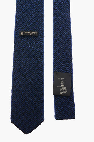 cravatta motivo chevron in seta e cashmere