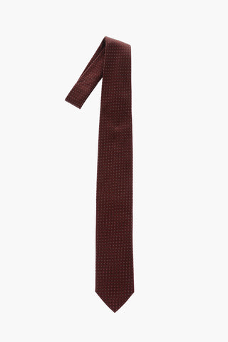 polka dots tie with geometric motif