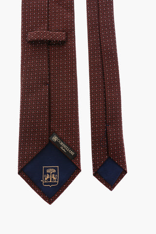 polka dots tie with geometric motif