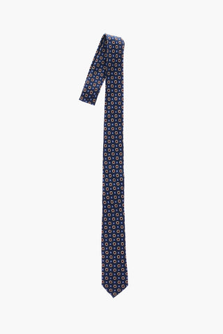 printed wool and silk tie