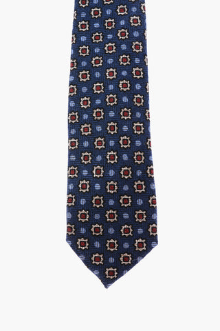 printed wool and silk tie