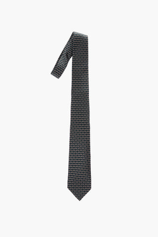 patterned silk tie