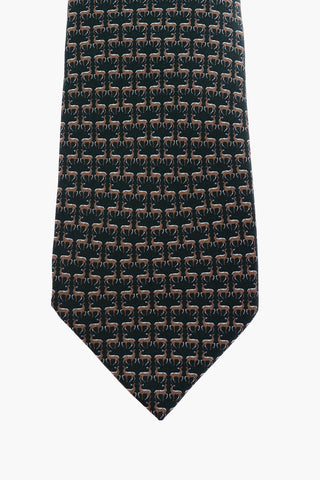 patterned silk tie