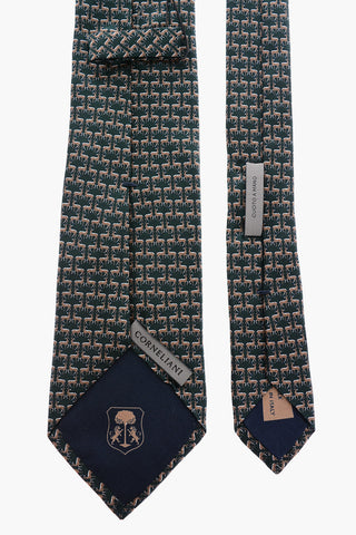 patterned silk tie