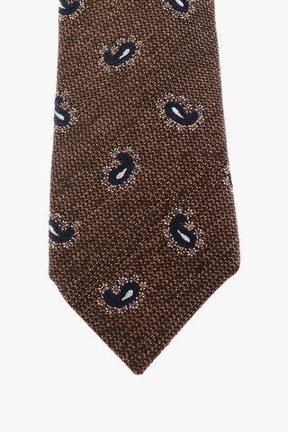CC COLLECTION paisley patterned silk and cotton tie