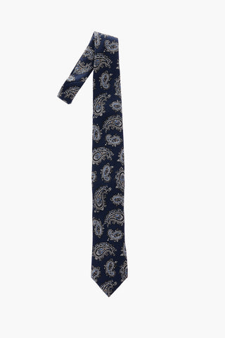 Paisley patterned wool and silk tie