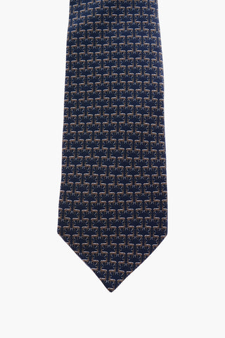 patterned silk tie