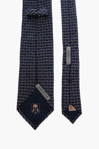 patterned silk tie