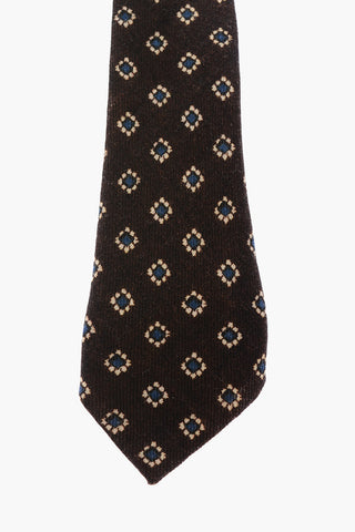 embroidered wool tie