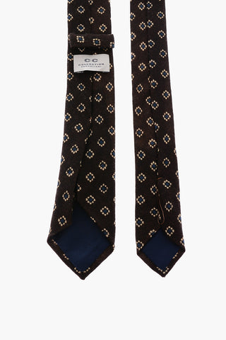 embroidered wool tie