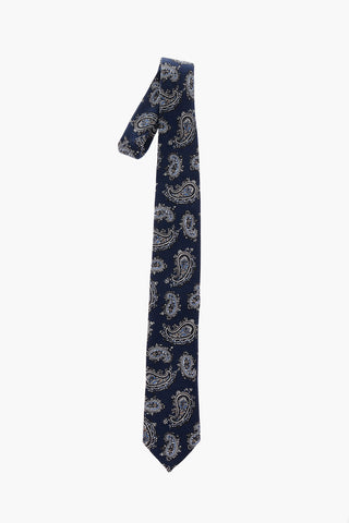 Paisley patterned wool and silk tie