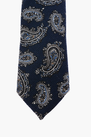 Paisley patterned wool and silk tie
