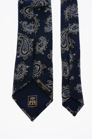 Paisley patterned wool and silk tie