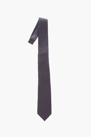 patterned silk tie
