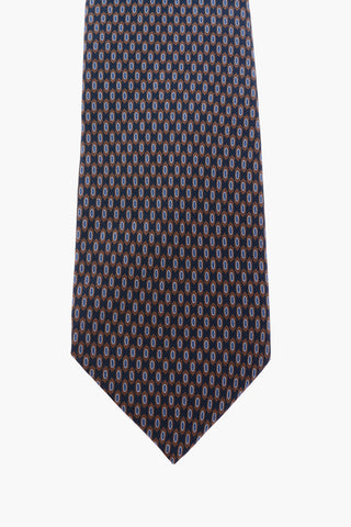 patterned silk tie