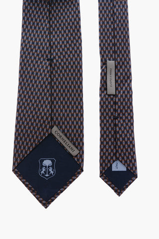 patterned silk tie