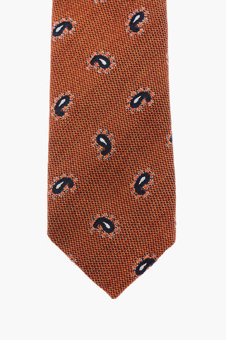 CC COLLECTION Paisley patterned solid color tie