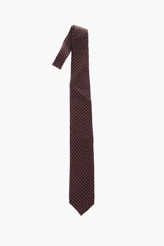 Houndstooth patterned kipper tie