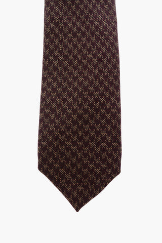 Houndstooth patterned kipper tie