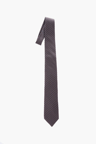 patterned silk tie