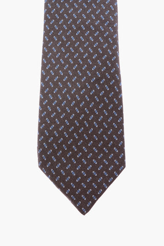 patterned silk tie