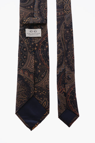 CC COLLECTION cravatta a motivo damascato in seta