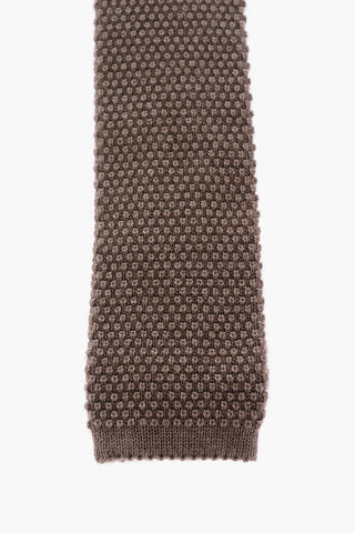cravatta a tinta unita in seta e cashmere