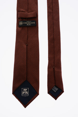 chevron patterned silk tie