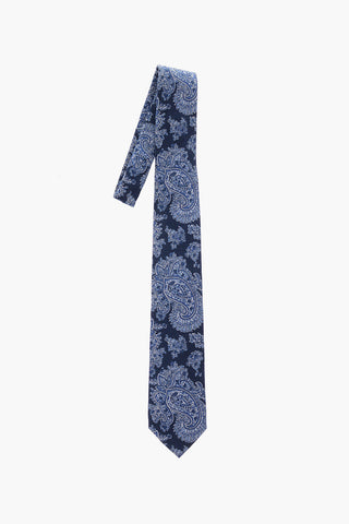cravatta in seta e lana fantasia Paisley