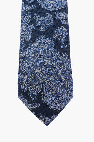 cravatta in seta e lana fantasia Paisley