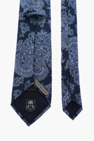 cravatta in seta e lana fantasia Paisley