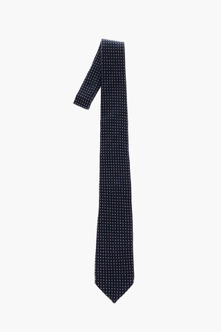 embroidered wool and silk tie