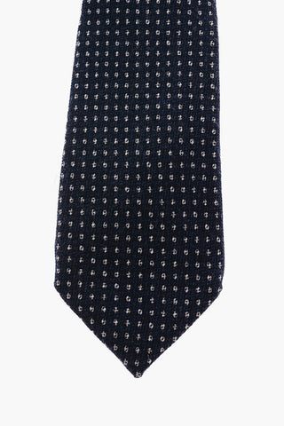 embroidered wool and silk tie
