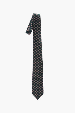 patterned silk tie