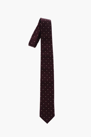 polka dots silk and cotton tie