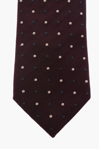 polka dots silk and cotton tie