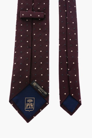polka dots silk and cotton tie