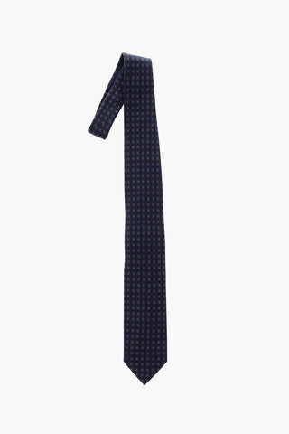 geometric patterned silk tie
