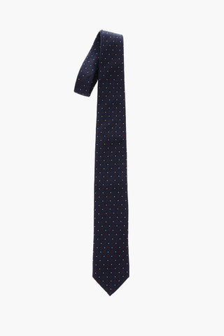 patterned silk and cotton tie