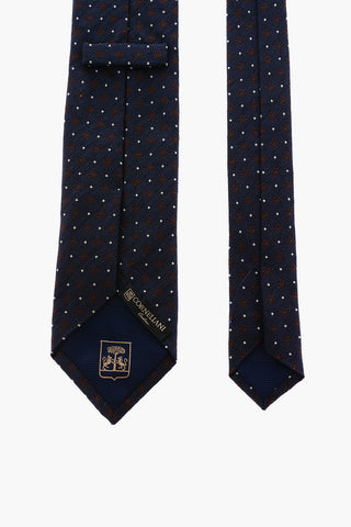 patterned silk and cotton tie