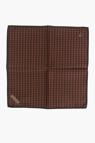 Silk PANAMA Pocket Square with Houndstooth Pattern