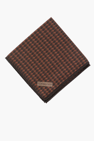 Silk PANAMA Pocket Square with Houndstooth Pattern