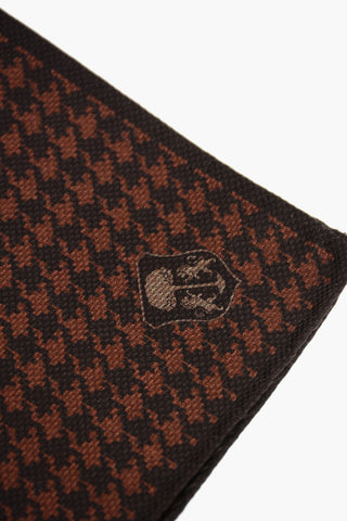 Silk PANAMA Pocket Square with Houndstooth Pattern