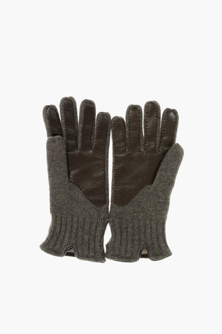 Cashmere Gloves with Soft Leather Trimmings