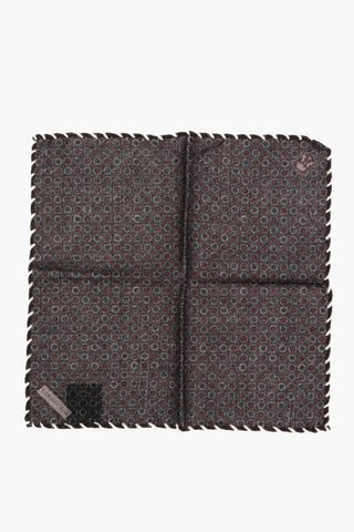 Wool Pocket Square with Geometric Pattern