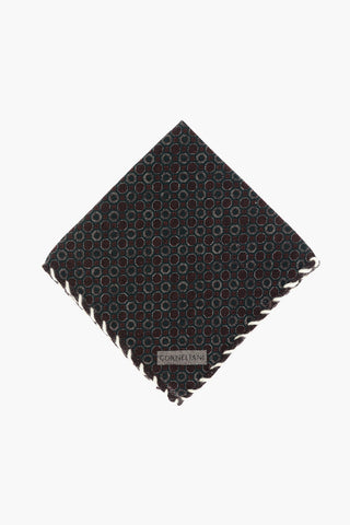 Wool Pocket Square with Geometric Pattern