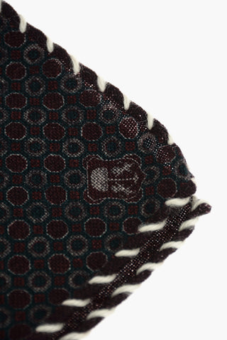 Wool Pocket Square with Geometric Pattern