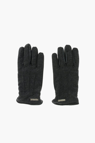 Leather Wool Gloves with Cashmere Lining