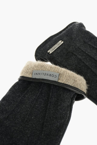 Leather Wool Gloves with Cashmere Lining